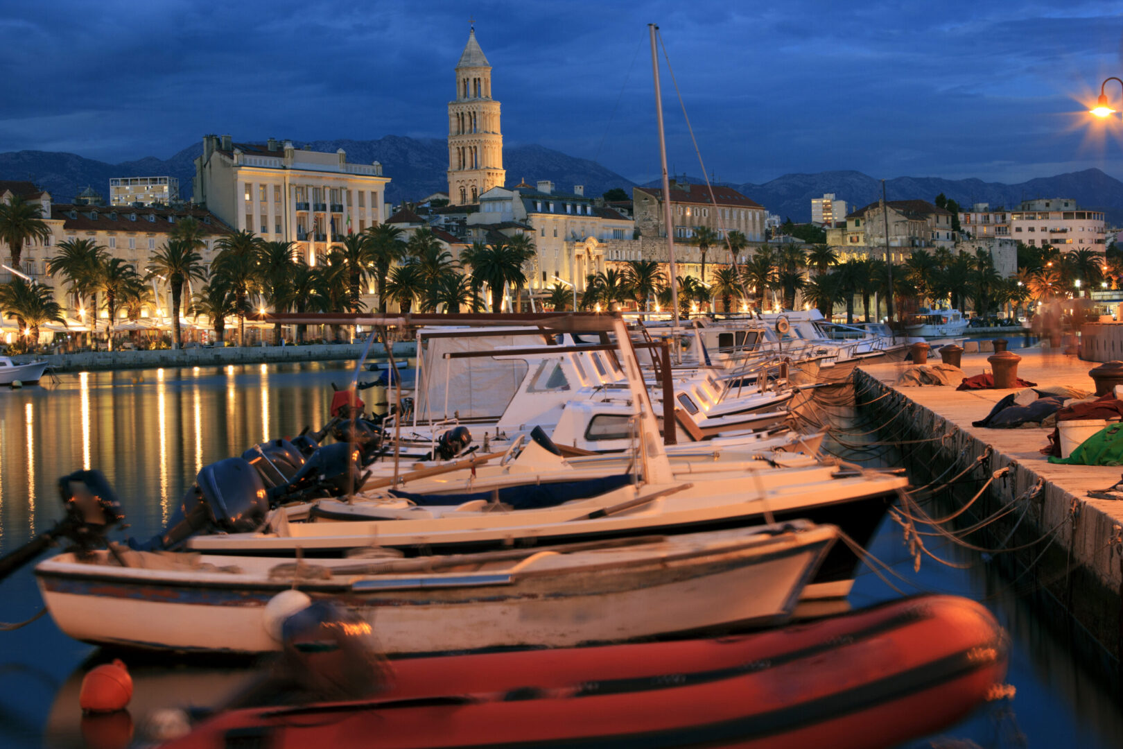 Split Harbour by night