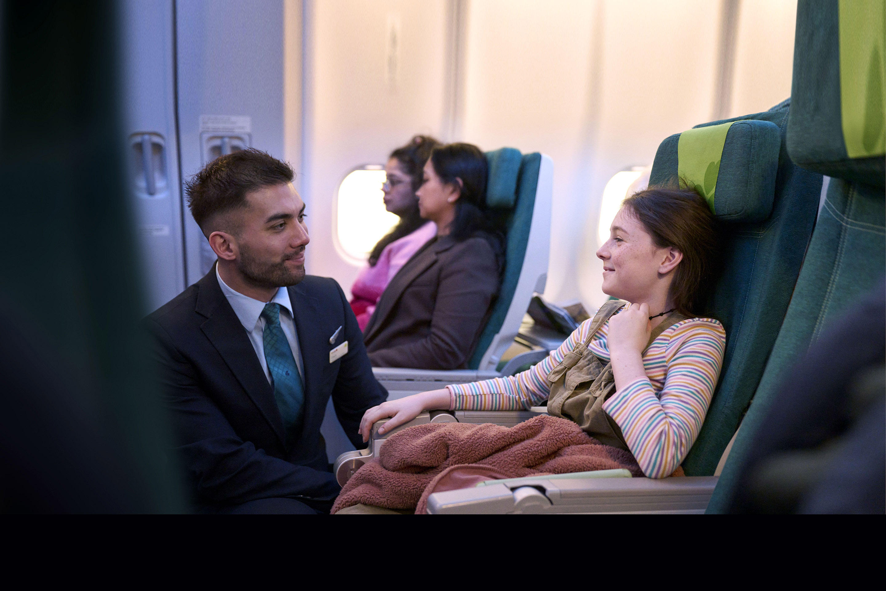 Aer Lingus cabin crew and child onboard